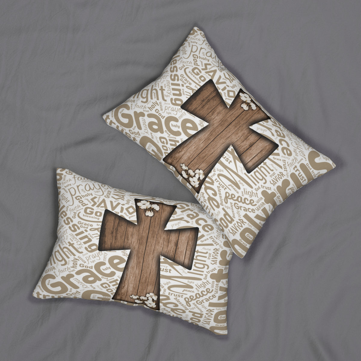 Faith-Inspired Lumbar Pillow, Christian Home Decor, Religious Gift, Comfort and Serenity, Ideal for Living Room and Bedroom, Housewarming