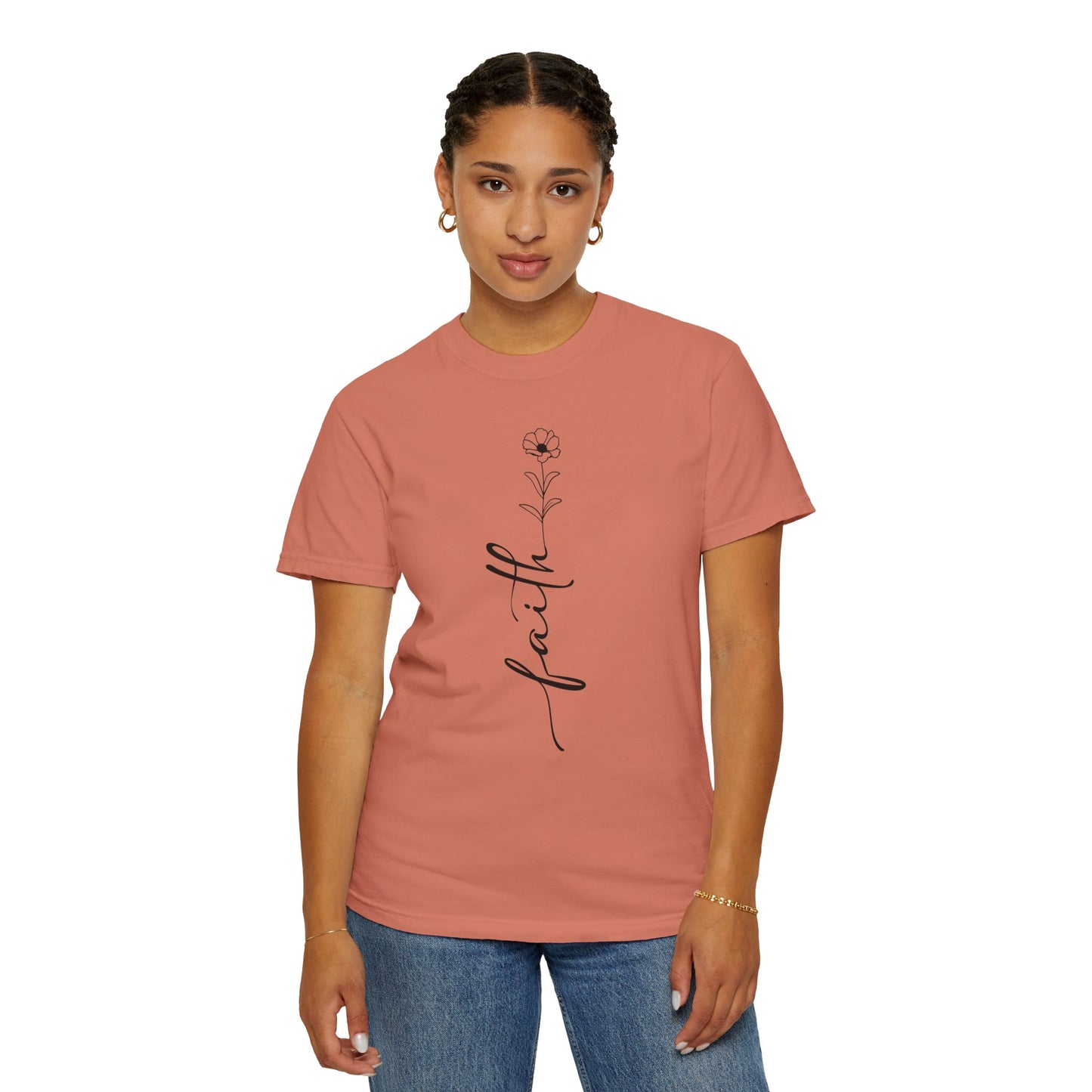Faith Shirt-Faith Flower Shirt-Christian Religious Apparel-Gift for Her-Comfort Colors