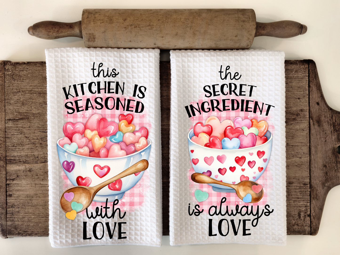 Seasoned With Love Themed Set of 2 Kitchen Towels