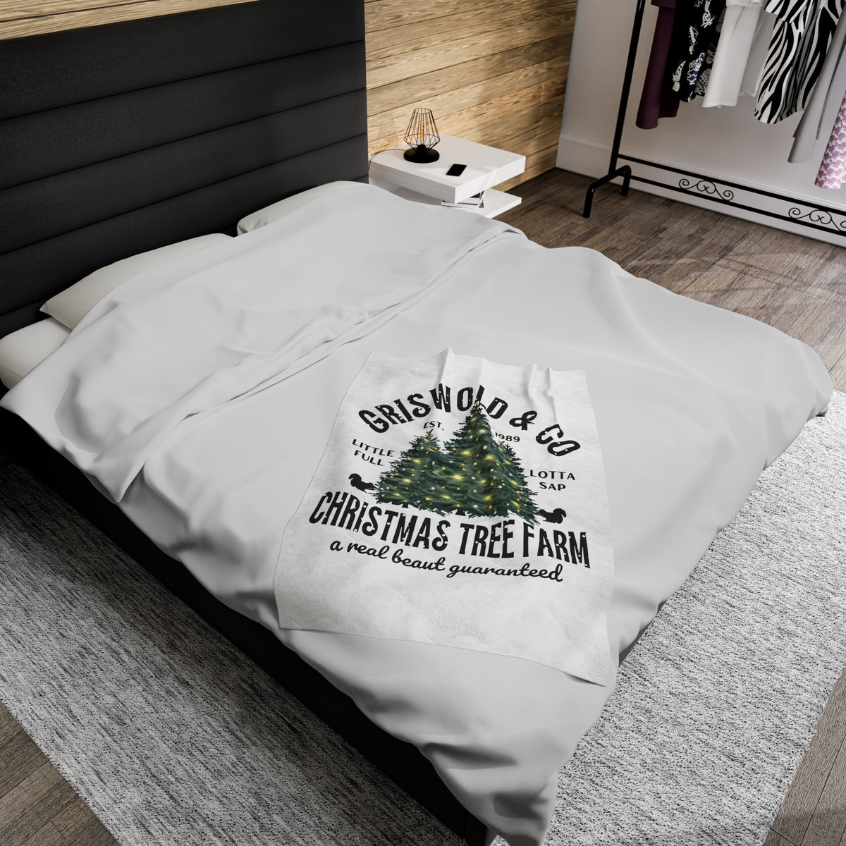 Griswold & Co Christmas Tree Farm, Christmas Movie Themed Velveteen Plush Blanket, Christmas Winter Blanket Gift
