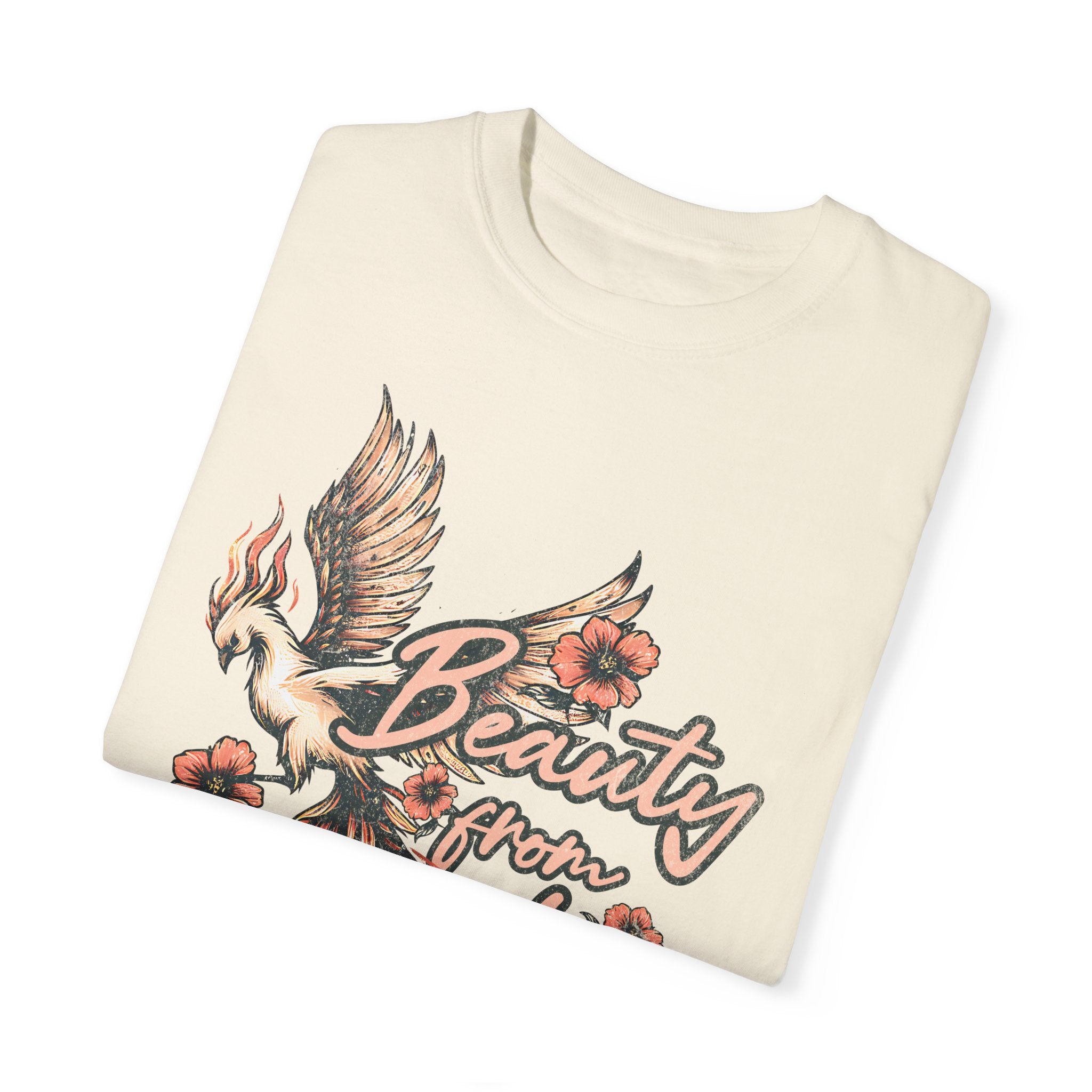 Beauty from Ashes T-Shirt, Inspirational Tee, Faith-Based Apparel, Spiritual Gift, Unisex Graphic Shirt, Phoenix Design, Isaiah 61:3
