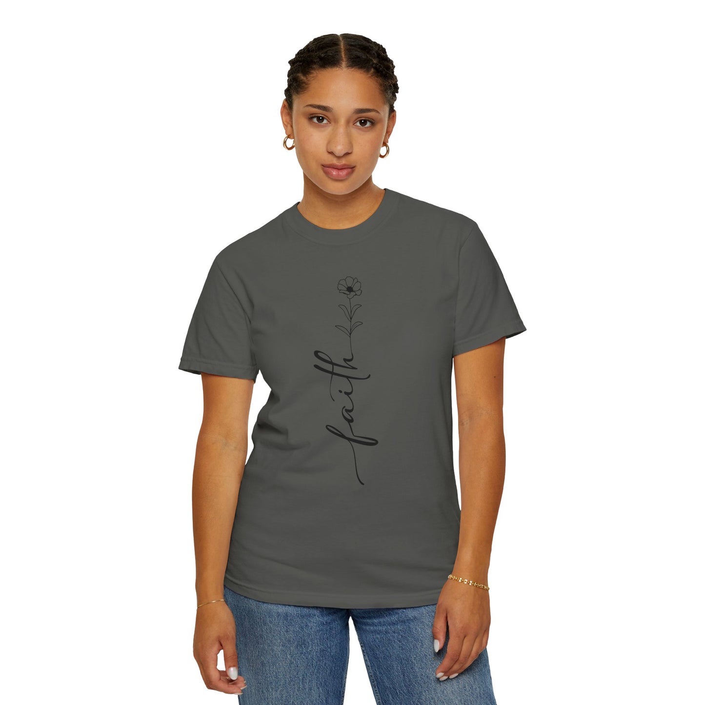 Faith Shirt-Faith Flower Shirt-Christian Religious Apparel-Gift for Her-Comfort Colors
