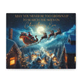 May You Never Be Too Grown Up To Search The Skies On Christmas Eve Canvas Wrap, Santa and Reindeer Christmas Sign, Ready To Hang Christmas Decor,