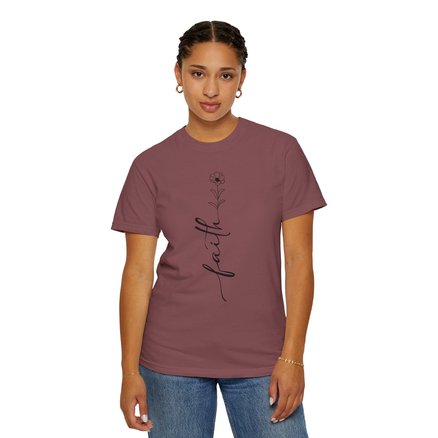 Faith Shirt-Faith Flower Shirt-Christian Religious Apparel-Gift for Her-Comfort Colors