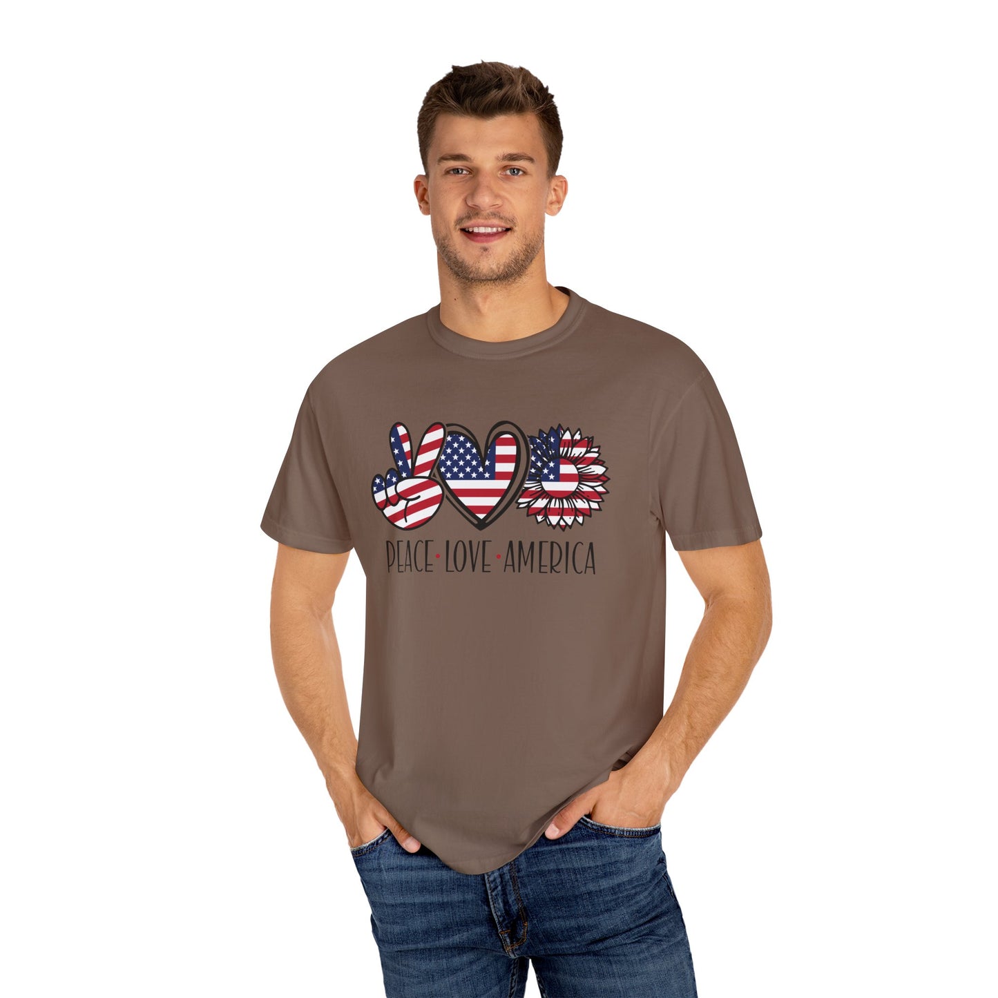 Peace Love America T-Shirt | Unisex Vintage Tee for July 4th, Americana Style, Summer Outfit, American Pride, Gift For Her