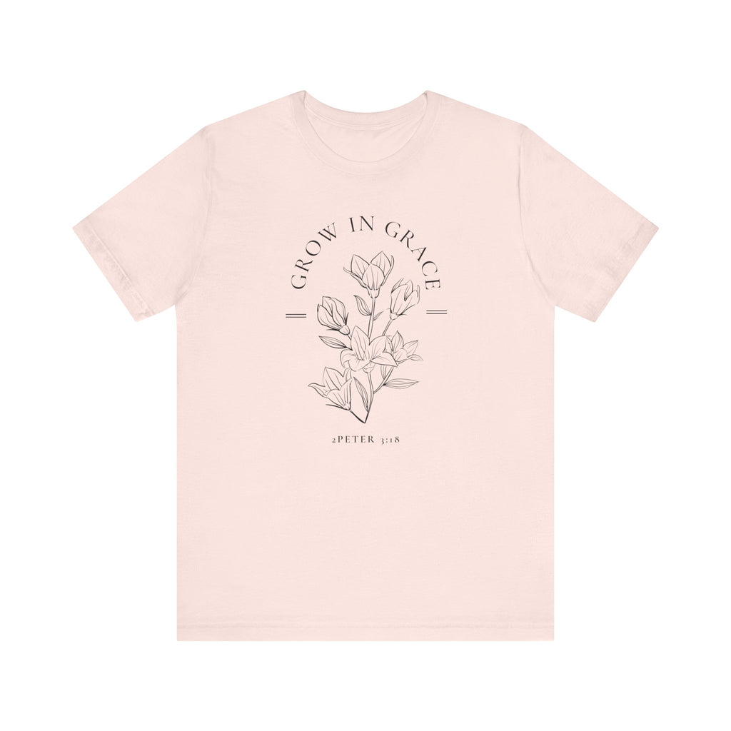 Grow In Grace Black Deisgn On Bella Canvas Unisex Jersey Short Sleeve Tee