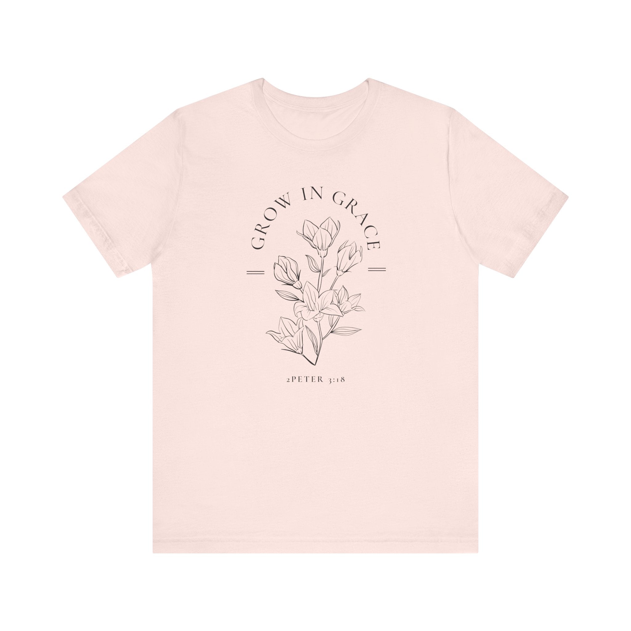 Grow In Grace Black Deisgn On Bella Canvas Unisex Jersey Short Sleeve Tee