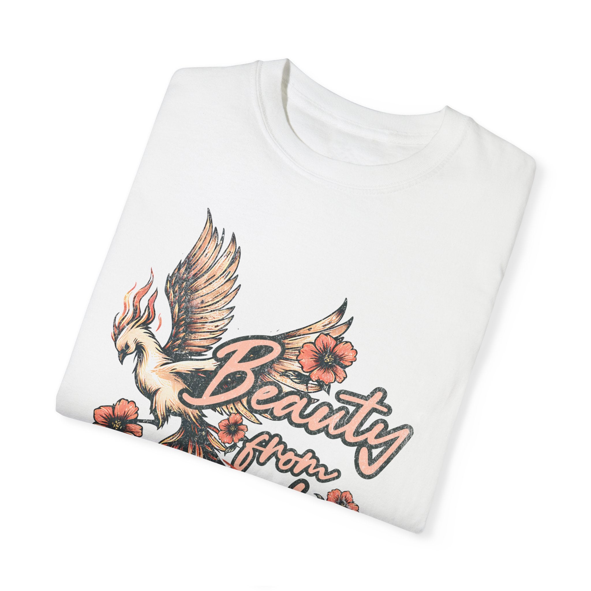 Beauty from Ashes T-Shirt, Inspirational Tee, Faith-Based Apparel, Spiritual Gift, Unisex Graphic Shirt, Phoenix Design, Isaiah 61:3
