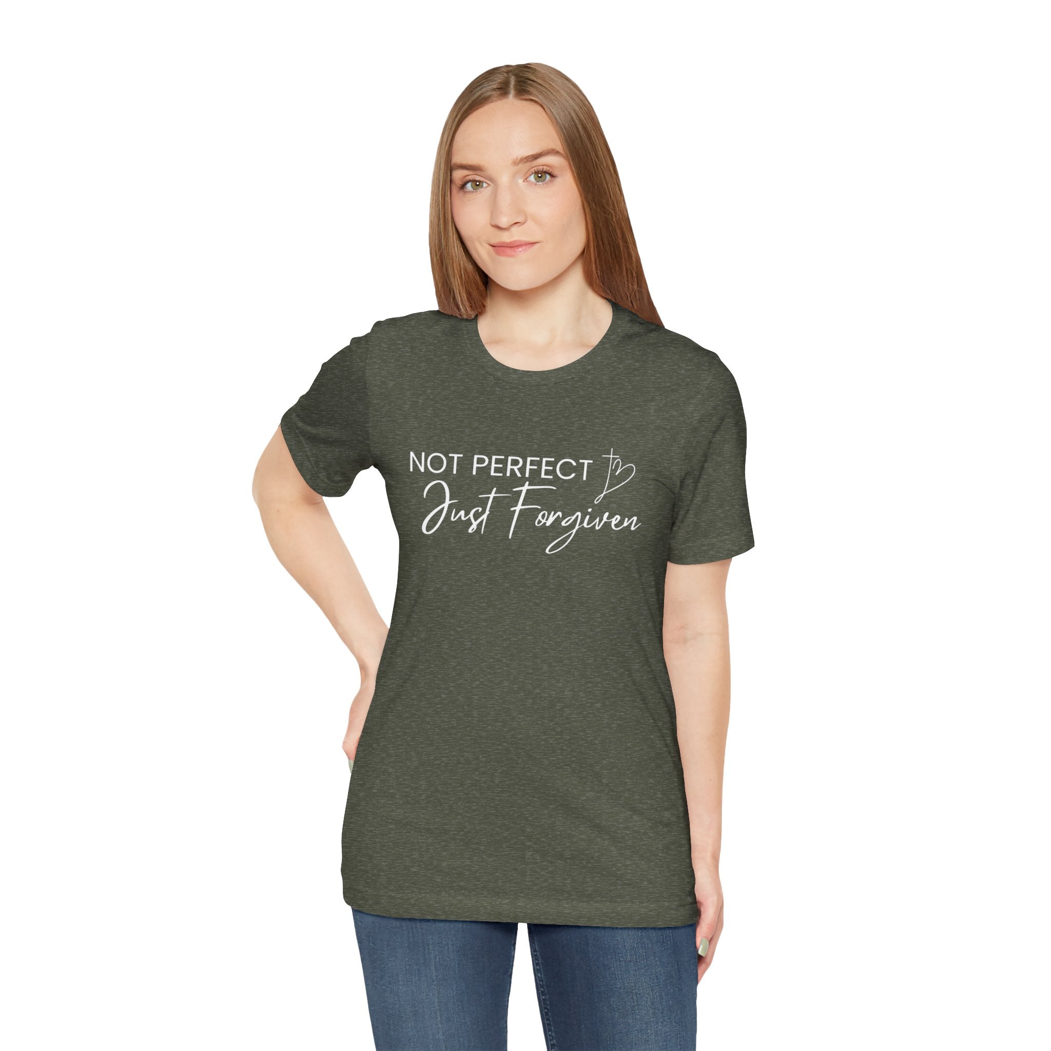 Not Perfect Just Forgiven Bella Canvas Unisex Jersey Short Sleeve Tee