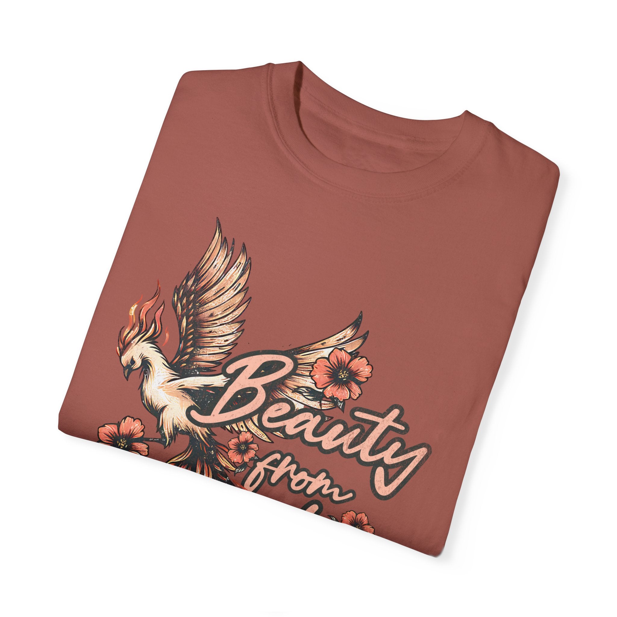 Beauty from Ashes T-Shirt, Inspirational Tee, Faith-Based Apparel, Spiritual Gift, Unisex Graphic Shirt, Phoenix Design, Isaiah 61:3