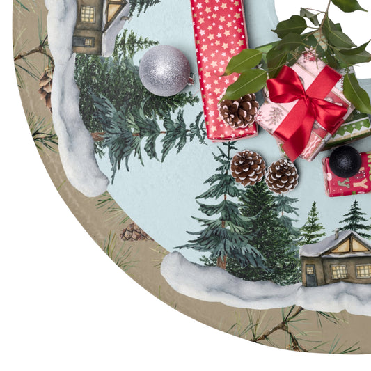 Winter Wonderland Christmas Tree Skirt, Cozy Holiday Decor, Cabin Theme, Rustic Christmas, Gift for Home Decoration, Christmas Tree Decor