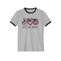 Peace Love America Unisex Cotton Ringer T-Shirt | Patriotic Tee for Memorial Day, Independence Day, 4th of July, American Pride Shirt