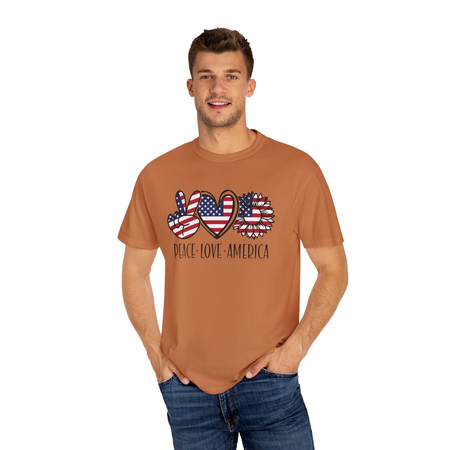 Peace Love America T-Shirt | Unisex Vintage Tee for July 4th, Americana Style, Summer Outfit, American Pride, Gift For Her