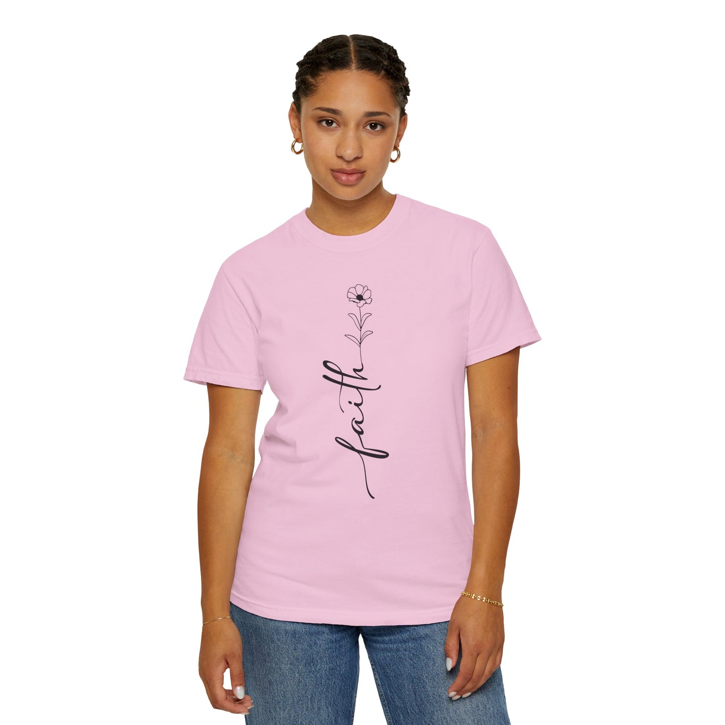 Faith Shirt-Faith Flower Shirt-Christian Religious Apparel-Gift for Her-Comfort Colors