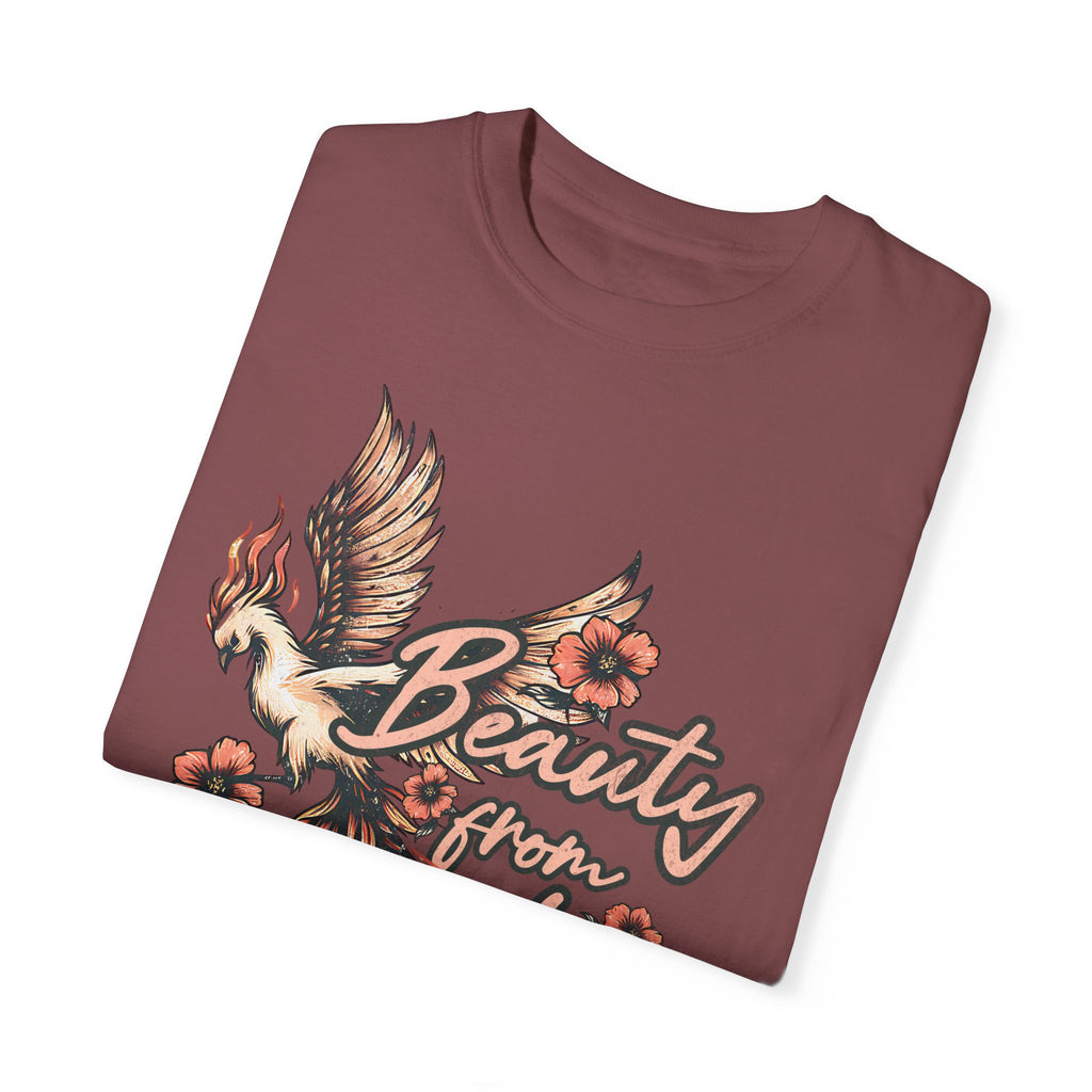 Beauty from Ashes T-Shirt, Inspirational Tee, Faith-Based Apparel, Spiritual Gift, Unisex Graphic Shirt, Phoenix Design, Isaiah 61:3