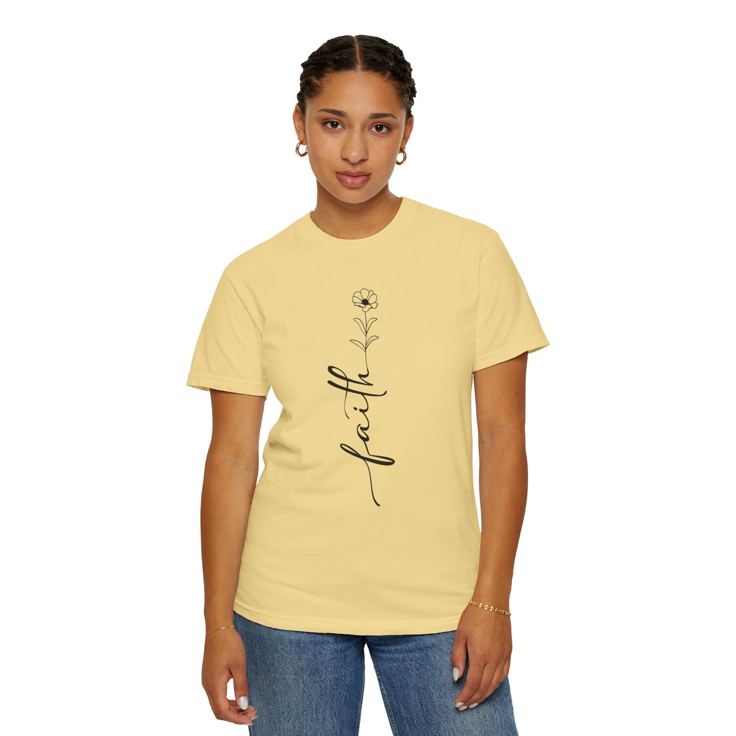 Faith Shirt-Faith Flower Shirt-Christian Religious Apparel-Gift for Her-Comfort Colors