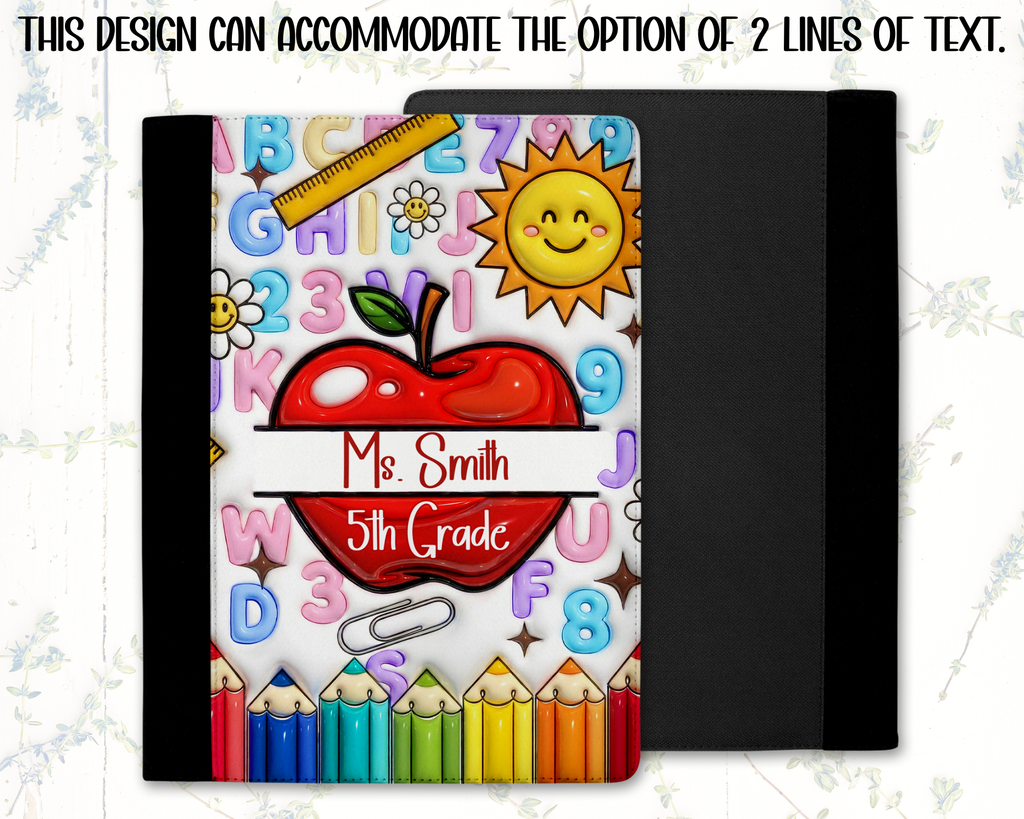 Personalized Teacher Padfolio, Apple Refillable Notebook, Custom Teacher Appreciation Gift, End Of School Gift