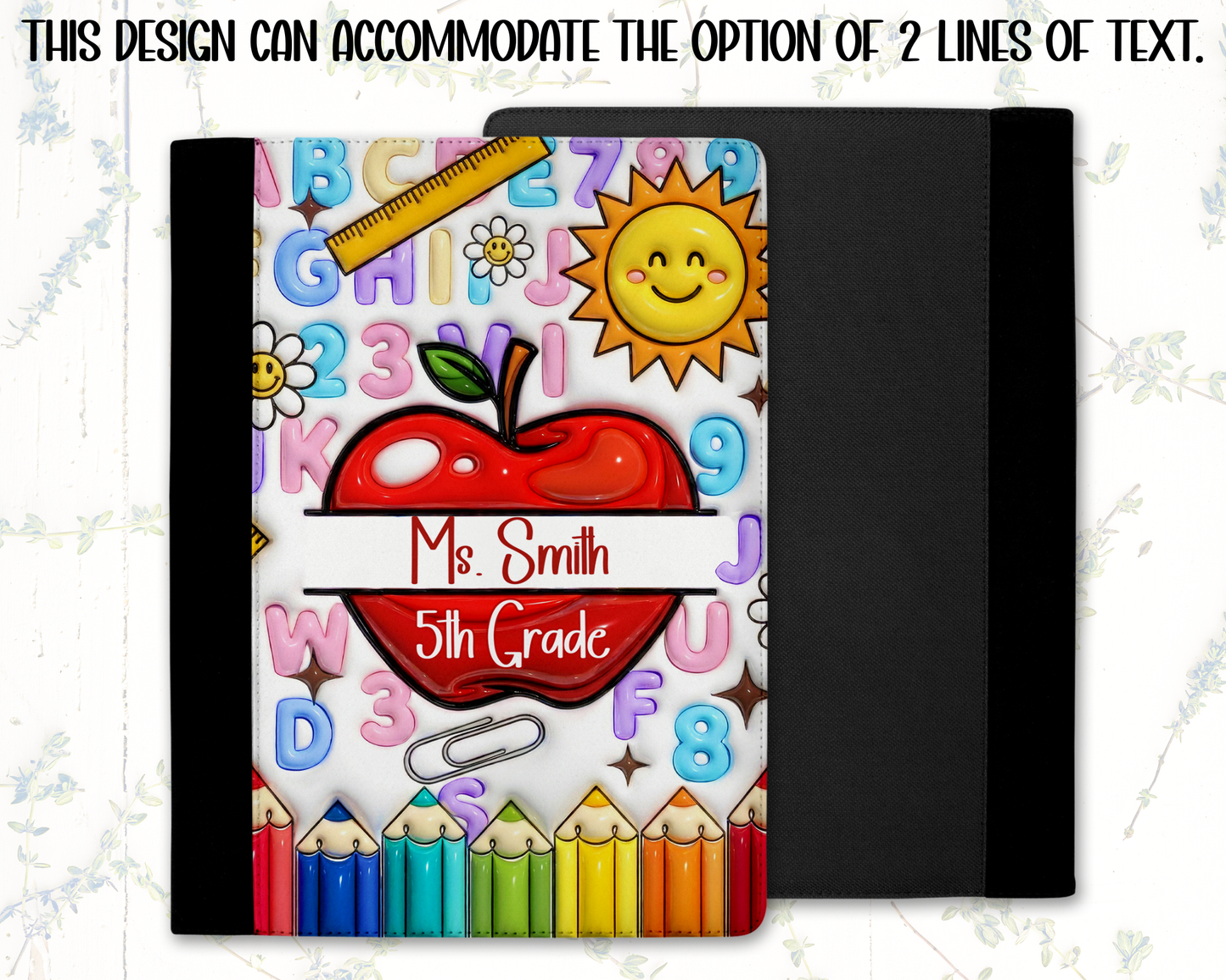 Personalized Teacher Padfolio, Apple Refillable Notebook, Custom Teacher Appreciation Gift, End Of School Gift