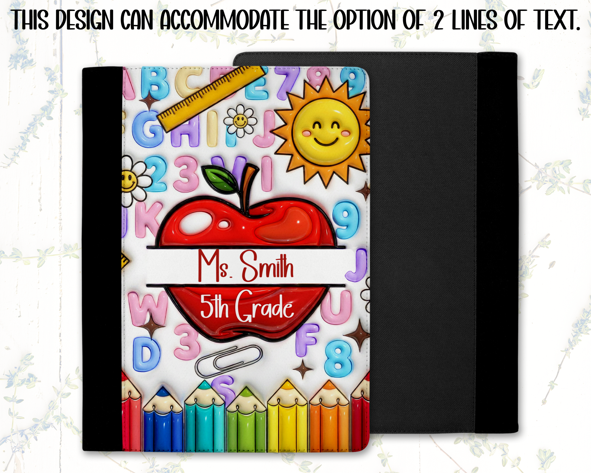 Personalized Teacher Padfolio, Apple Refillable Notebook, Custom Teacher Appreciation Gift, End Of School Gift