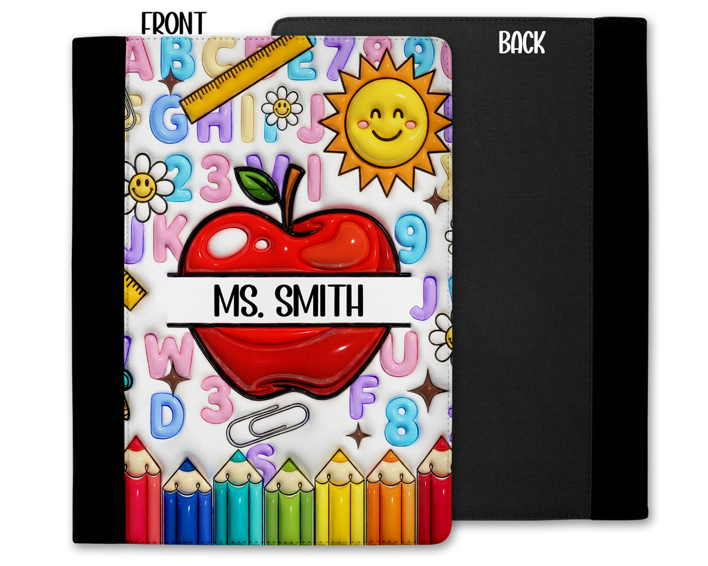 Personalized Teacher Padfolio, Apple Refillable Notebook, Custom Teacher Appreciation Gift, End Of School Gift