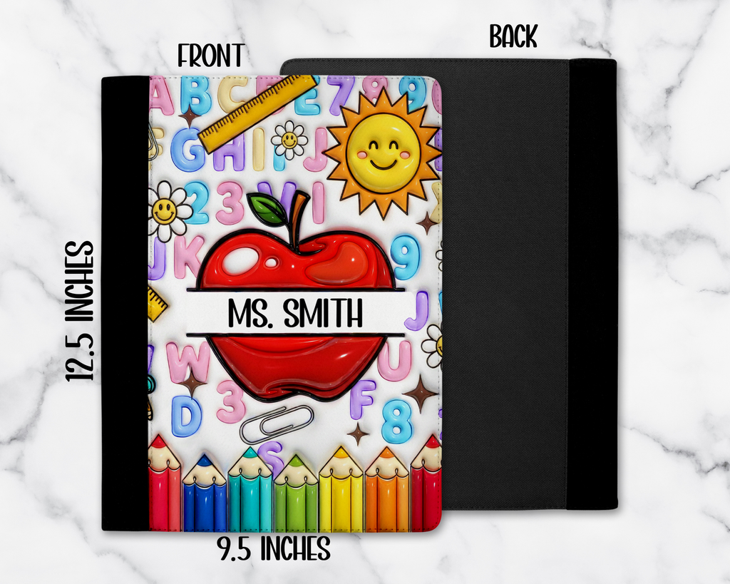 Personalized Teacher Padfolio, Apple Refillable Notebook, Custom Teacher Appreciation Gift, End Of School Gift