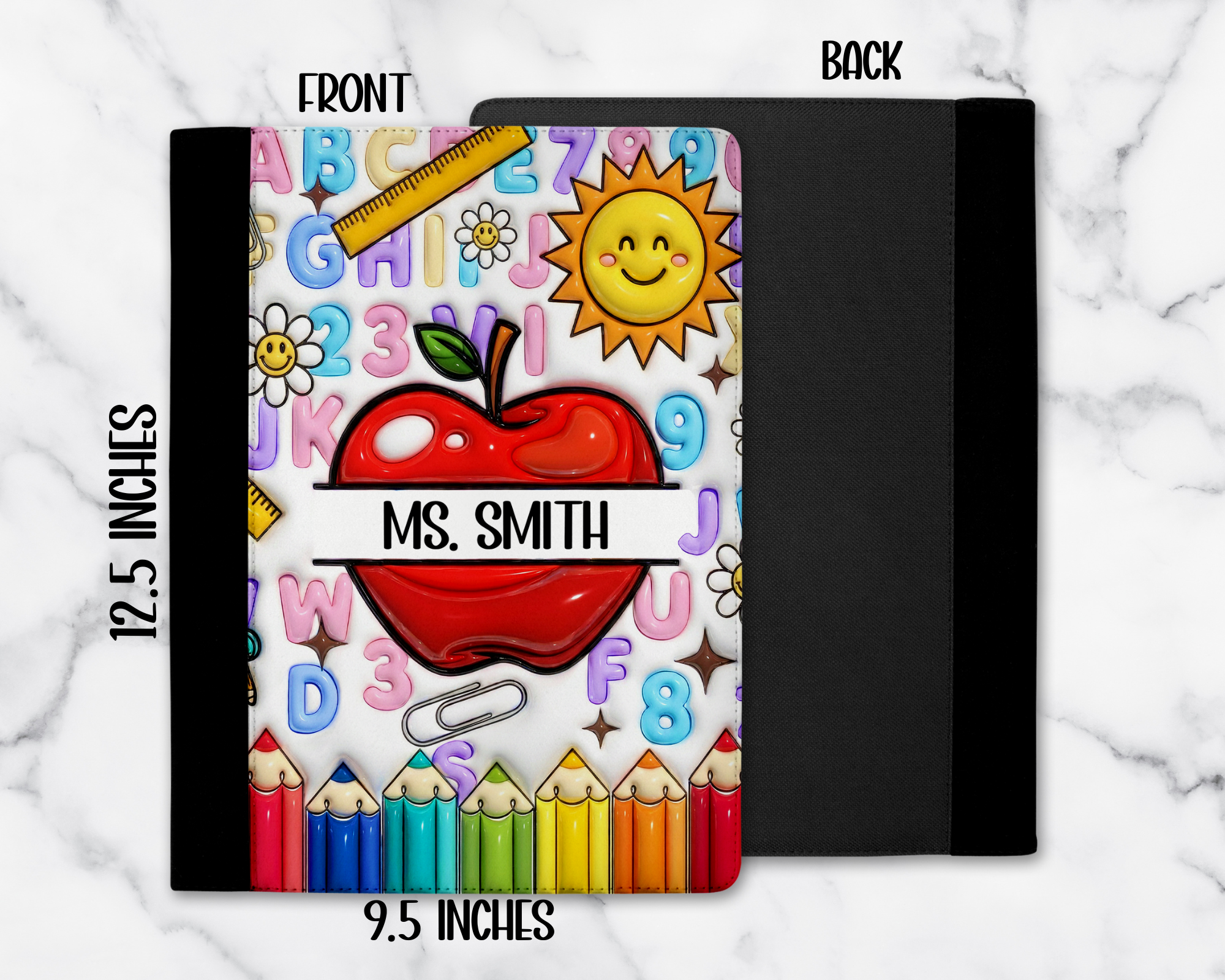 Personalized Teacher Padfolio, Apple Refillable Notebook, Custom Teacher Appreciation Gift, End Of School Gift