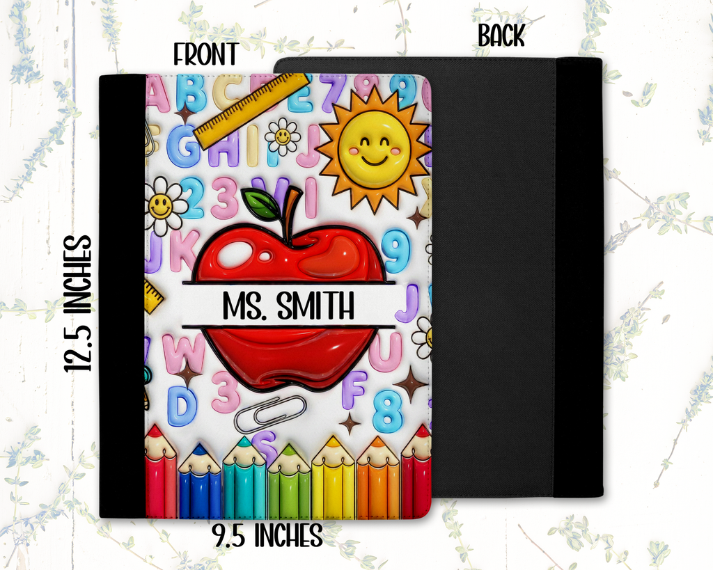 Personalized Teacher Padfolio, Apple Refillable Notebook, Custom Teacher Appreciation Gift, End Of School Gift