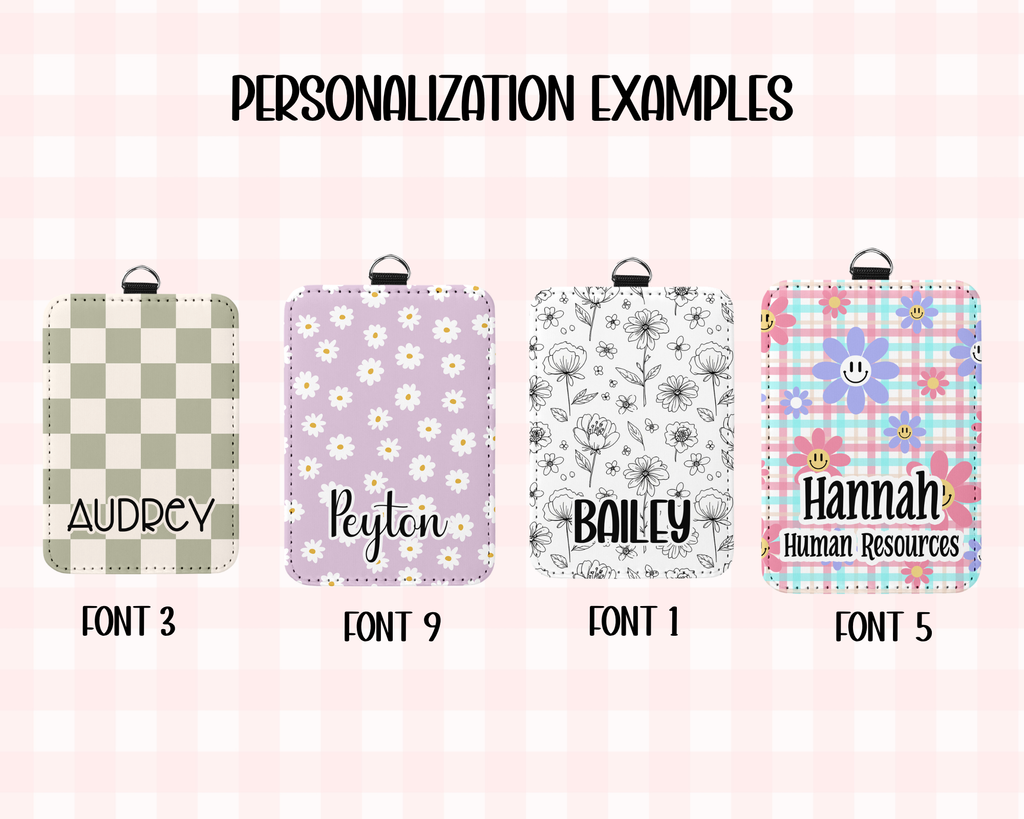 Personalized Faux Leather ID Badge Holder |Professional ID Card Case | For Teachers, Nurses, Office Staff, Assistants | Work ID Holder