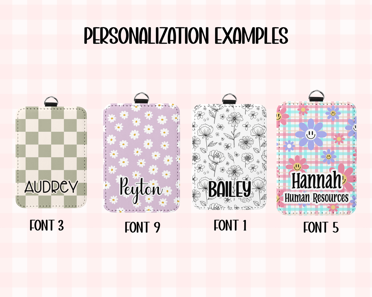 Personalized Faux Leather ID Badge Holder |Professional ID Card Case | For Teachers, Nurses, Office Staff, Assistants | Work ID Holder