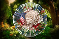 3D Patriotic Floral Wind Spinner