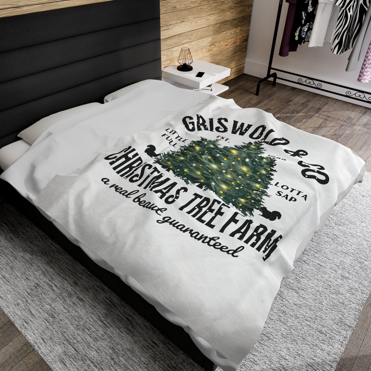 Griswold & Co Christmas Tree Farm, Christmas Movie Themed Velveteen Plush Blanket, Christmas Winter Blanket Gift