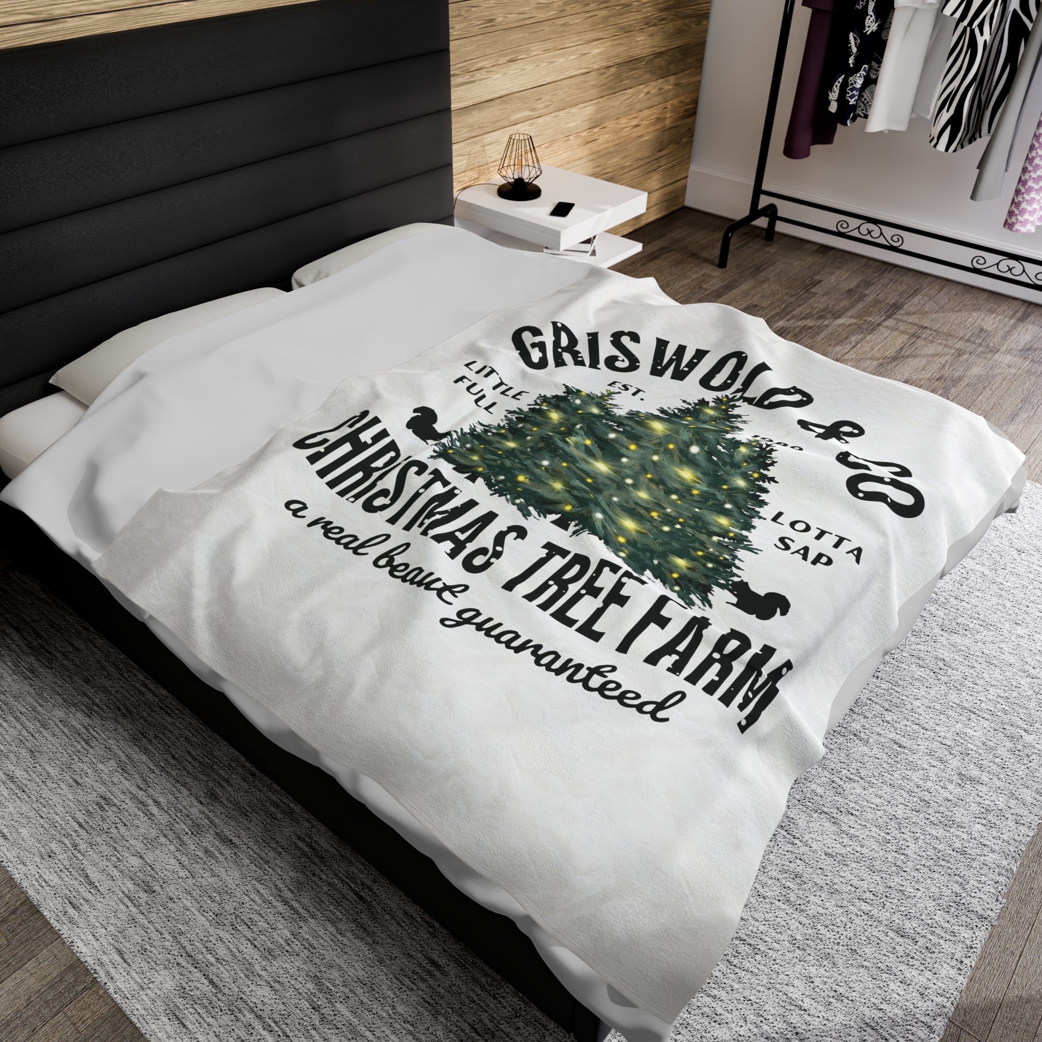 Griswold & Co Christmas Tree Farm, Christmas Movie Themed Velveteen Plush Blanket, Christmas Winter Blanket Gift