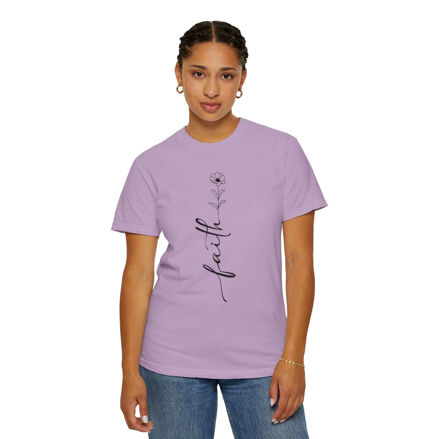 Faith Shirt-Faith Flower Shirt-Christian Religious Apparel-Gift for Her-Comfort Colors