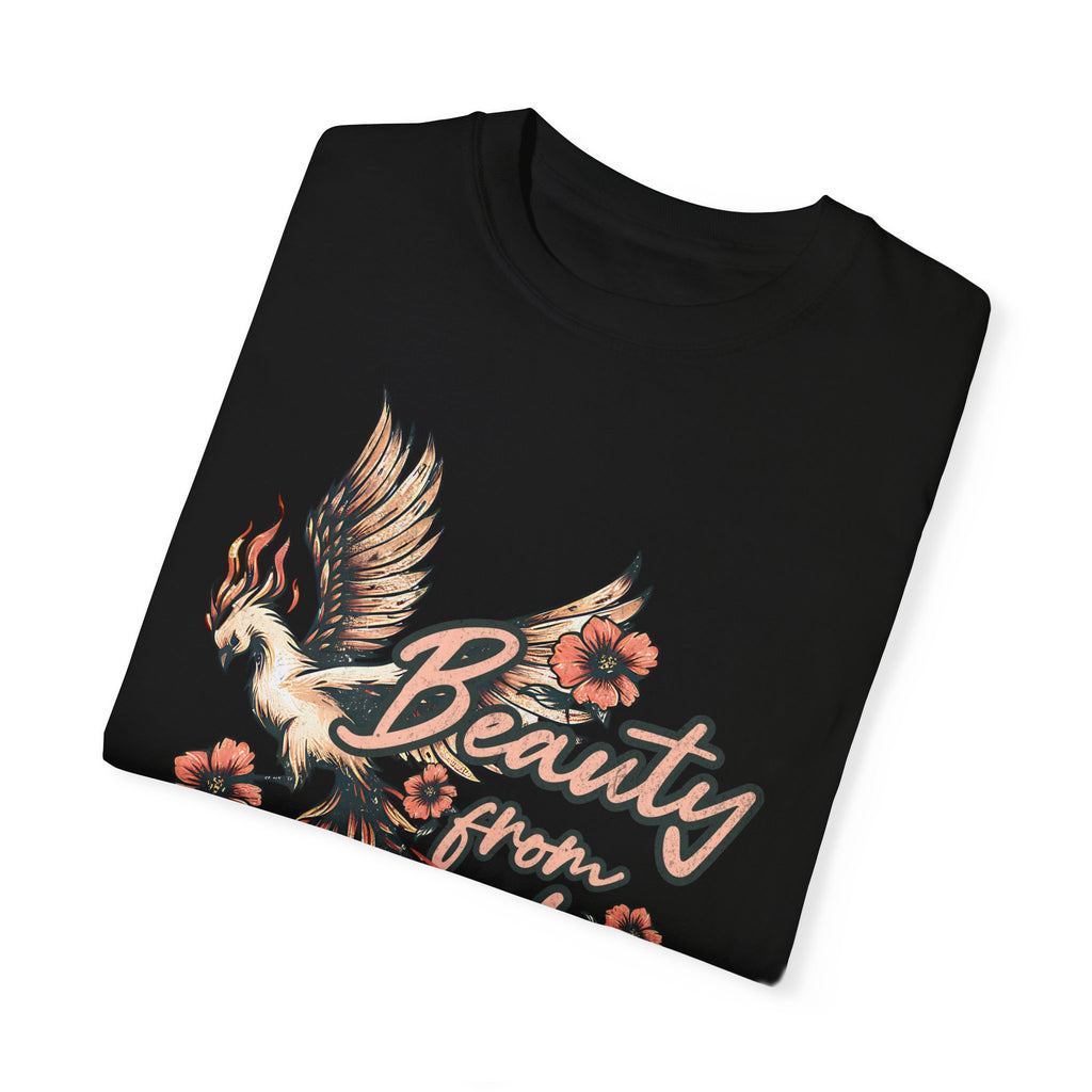Beauty from Ashes T-Shirt, Inspirational Tee, Faith-Based Apparel, Spiritual Gift, Unisex Graphic Shirt, Phoenix Design, Isaiah 61:3
