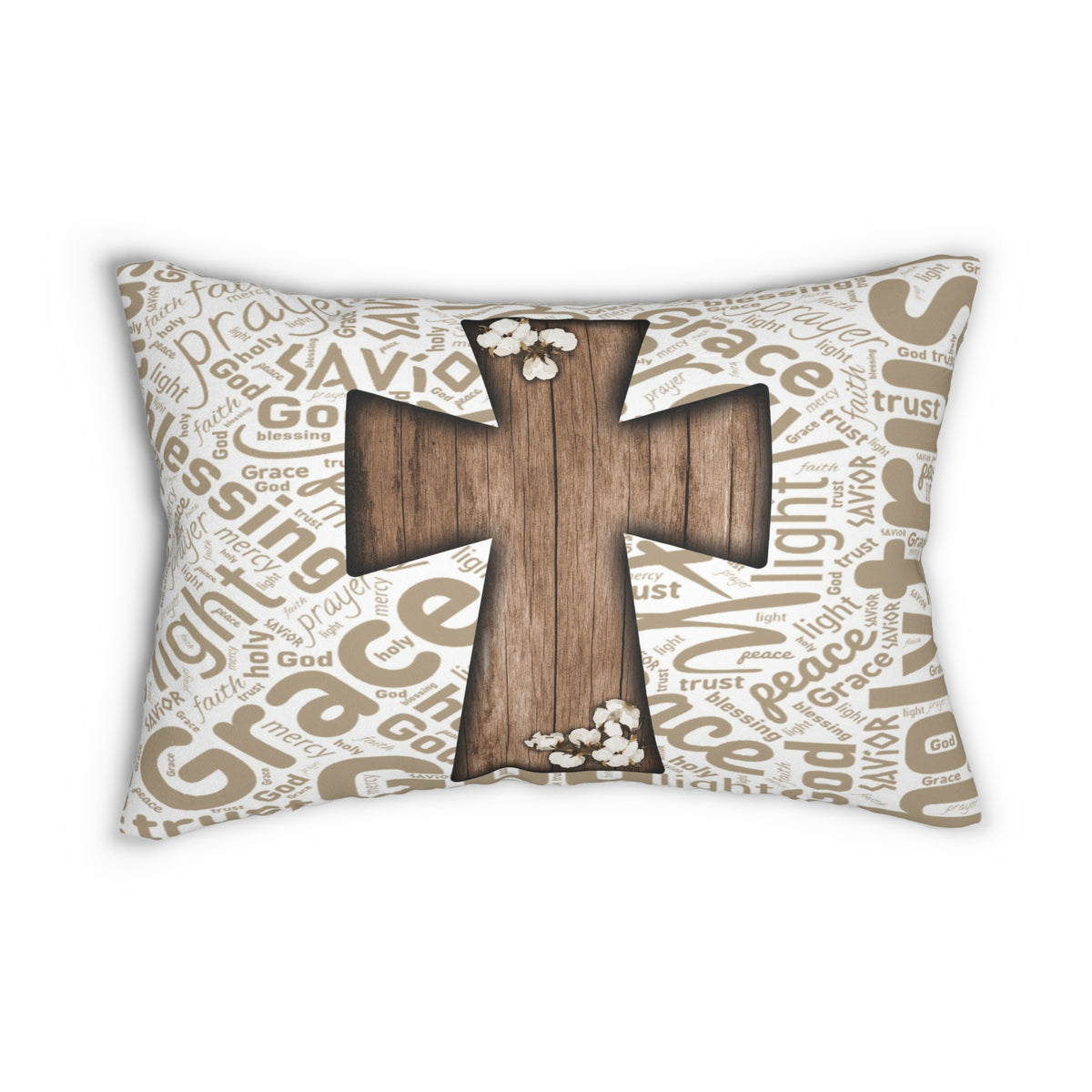 Faith-Inspired Lumbar Pillow, Christian Home Decor, Religious Gift, Comfort and Serenity, Ideal for Living Room and Bedroom, Housewarming