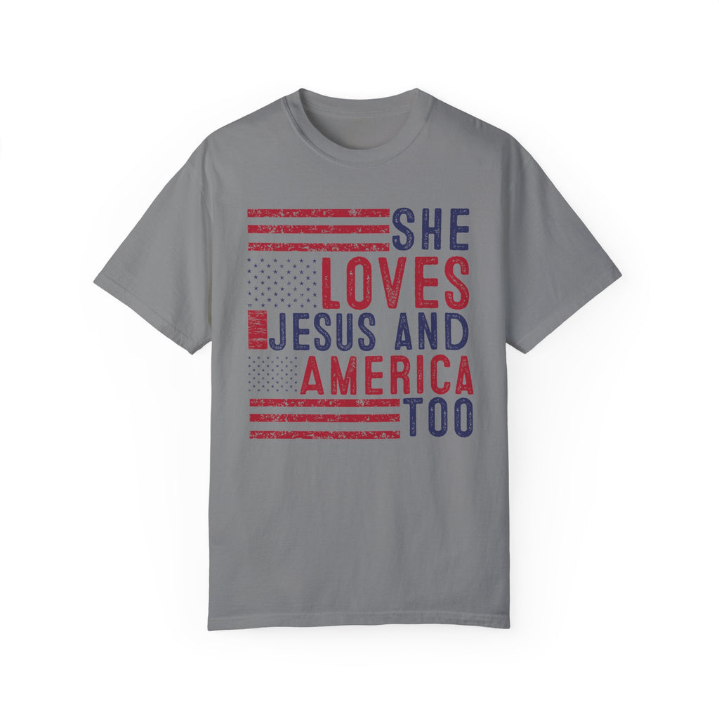 She Loves Jesus And America Too-Independence Day Shirt- Christian Shirt-4th of July Shirt-America Shirt-USA Shirt