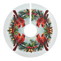 Cardinals and Christmas Bells Christmas Tree Skirt, Round Tree Skirt, Christmas Tree Decor