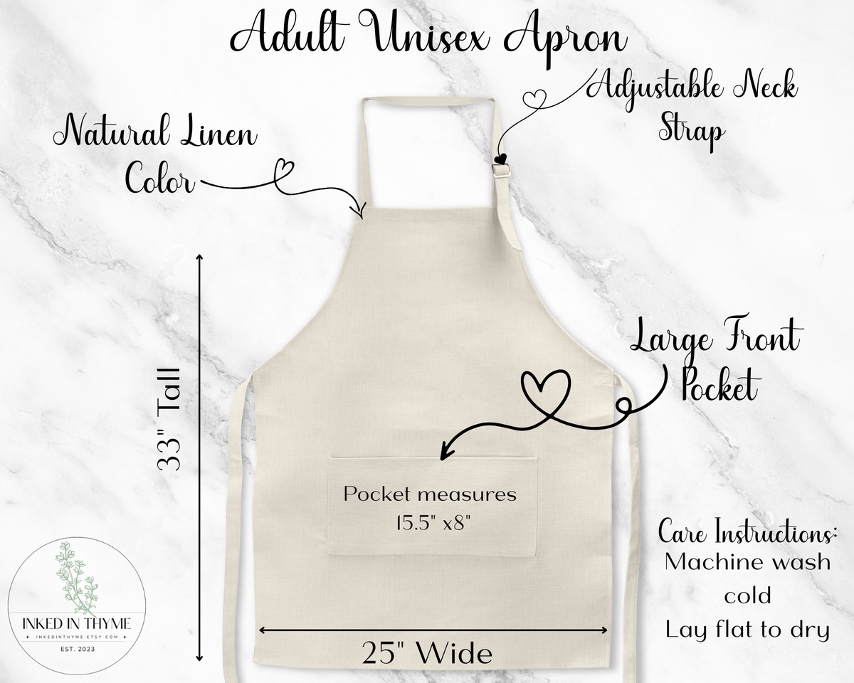 Custom Linen Apron Set, Personalized Oven Mitt Pot Holder Apron Set, Wildflowers  Towel Gift Set, Gift For Her, Hostess Housewarming Gift