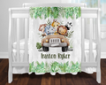 Custom Baby Safari Animals Blanket, New Baby Gift, Baby Shower Gift, Gift For Boy, Safari Nursery Blanket, Toddler Blanket