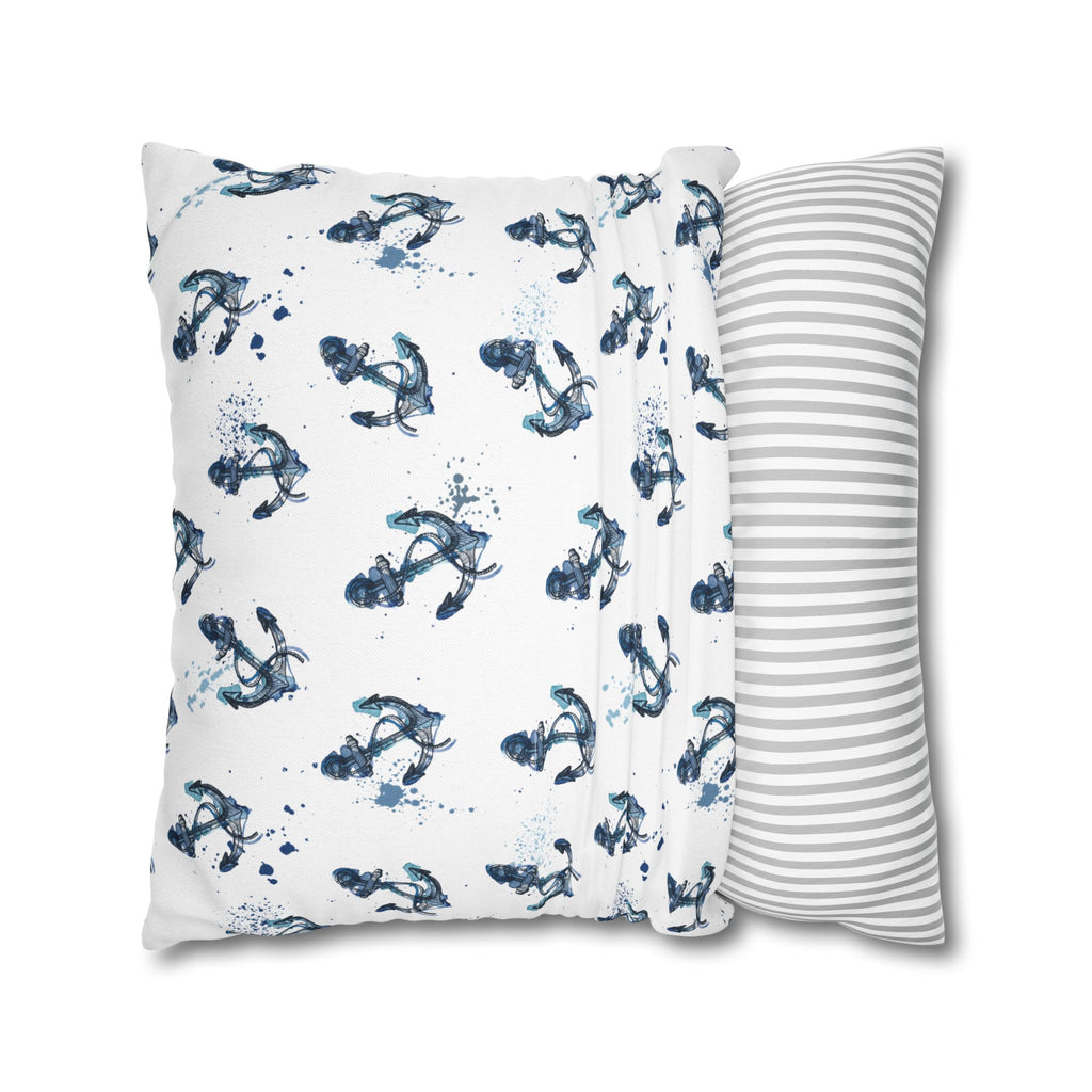 Nautical Anchors Double Sided Square Pillow Beach House Decor, Nautical Home Decor, Boat Themed Pillow, Ocean Lover Gift