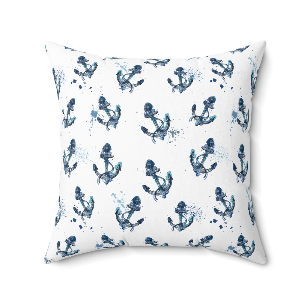 Nautical Anchors Double Sided Square Pillow Beach House Decor, Nautical Home Decor, Boat Themed Pillow, Ocean Lover Gift