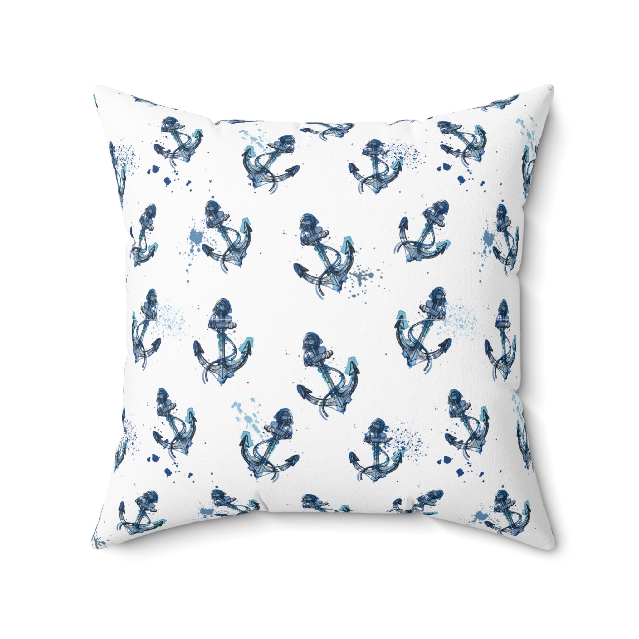 Nautical Anchors Double Sided Square Pillow Beach House Decor, Nautical Home Decor, Boat Themed Pillow, Ocean Lover Gift