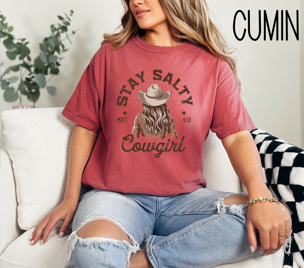 Stay Salty Cowgirl T-Shirt, Matthew 5:13, Bible Verse Shirt, Christian Gift, Jesus T-Shirt, Faith Based Gift, Gift For Her, Mother's Day