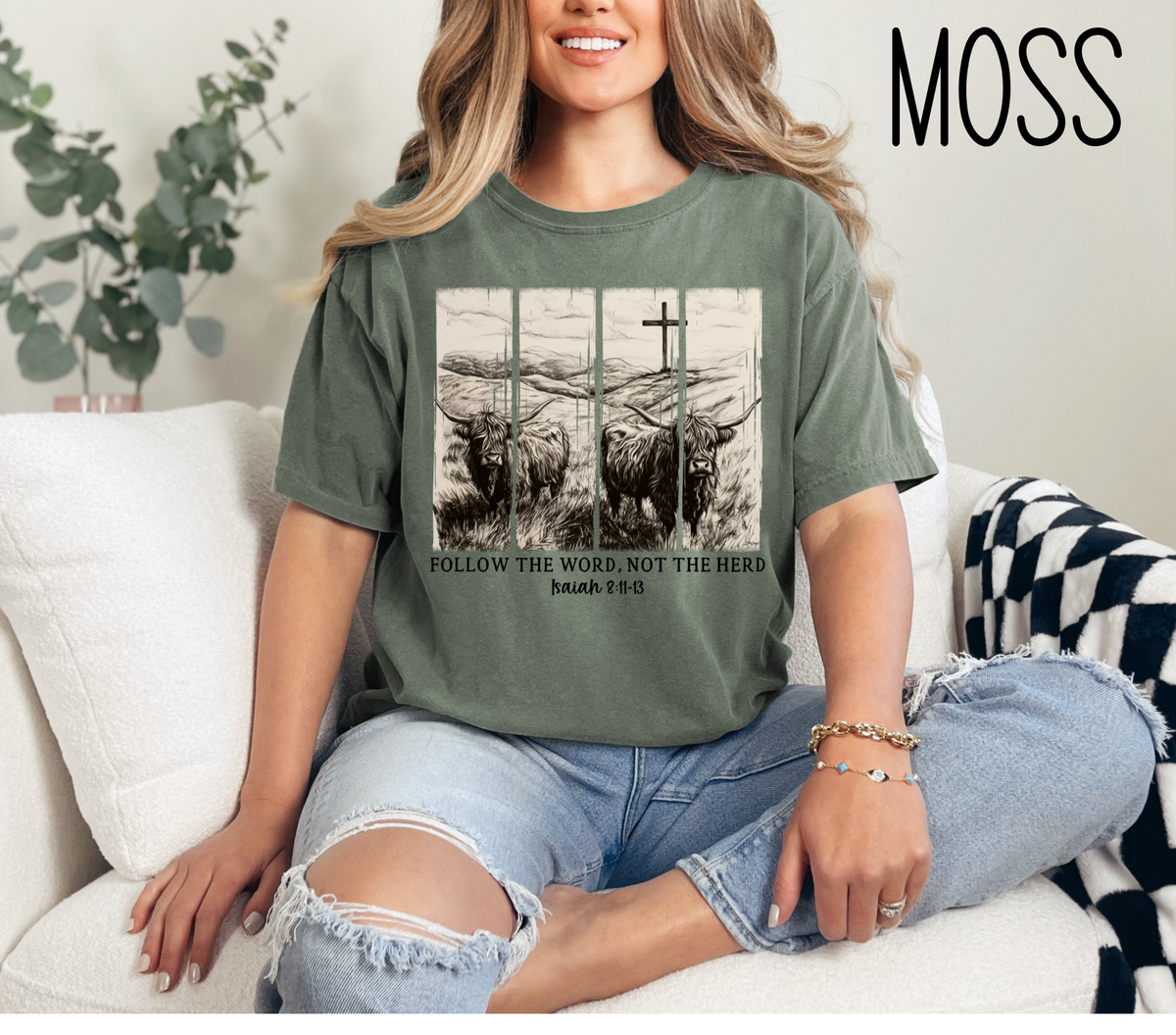 Follow the Word Not the Herd Unisex Tee, Inspirational Tee, Isaiah 8:11-13, Christian Shirt, Gift For Her, Religious Bible Verse Women's Tee
