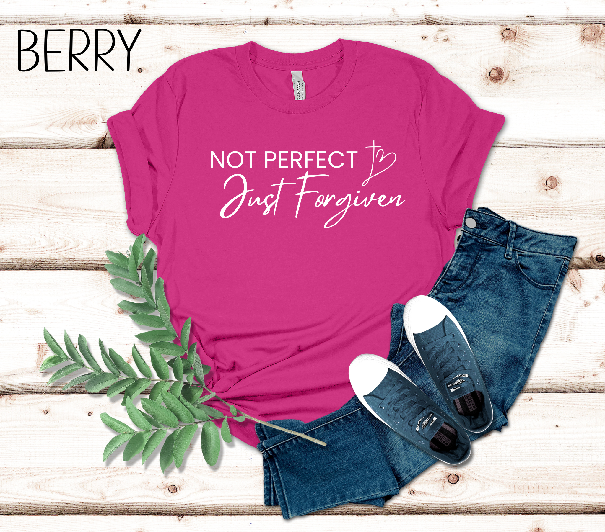 Not Perfect Just Forgiven Bella Canvas Unisex Jersey Short Sleeve Tee