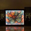 Blue Butterflies Stained Glass Look Light Box, LED Shadow Box, Night Light, Light Up Frame