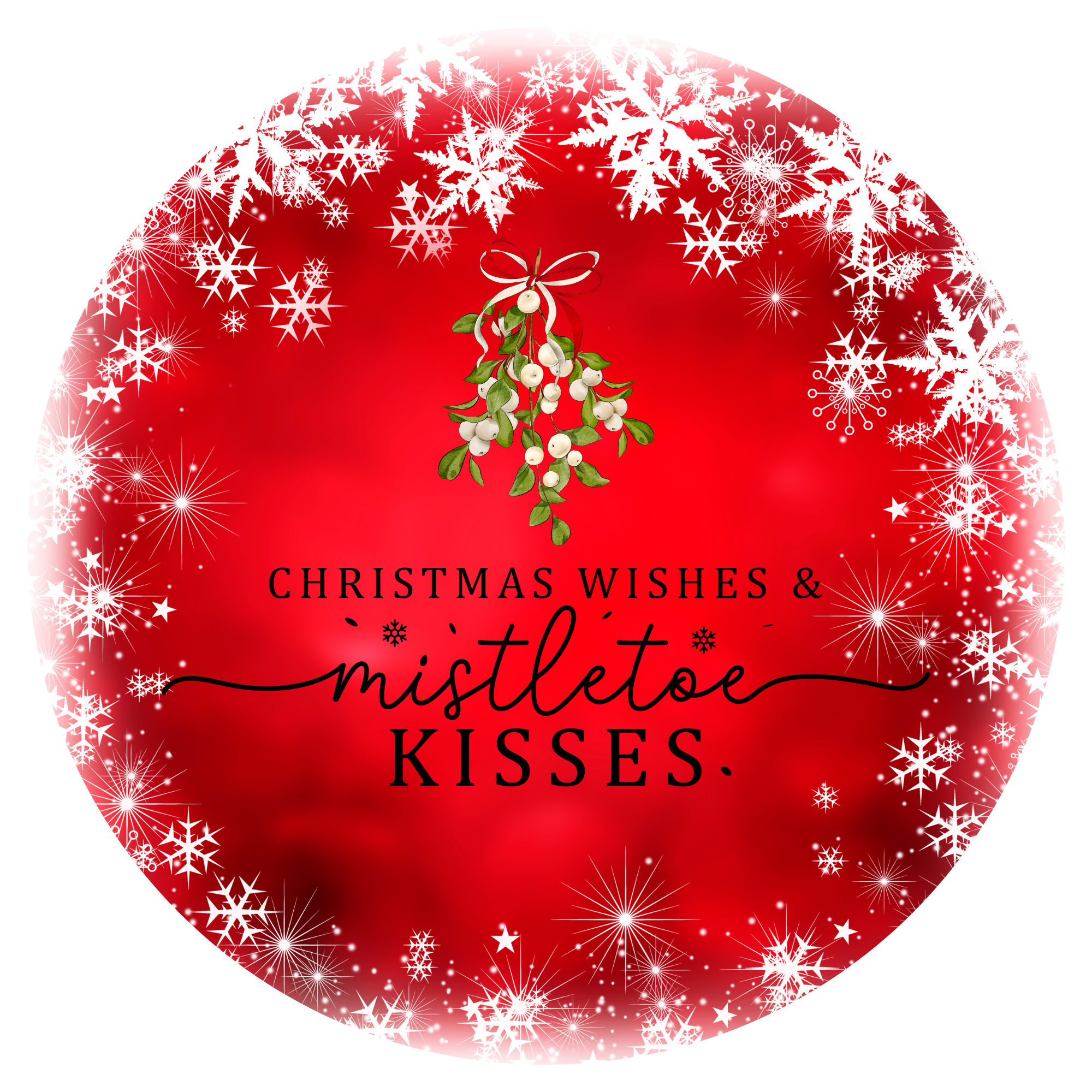 Christmas Wishes & Mistletoe Kisses Wreath Sign
