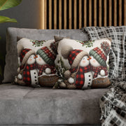 Personalized Kissing Snowman Couple Double Sided Pillow or Pillow Cover - Christmas Decor- Engagement Gift - Newlywed Gift