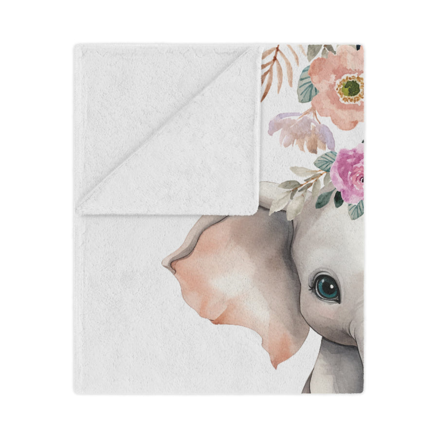 Custom Baby Girl Elephant Blanket, New Baby Gift, Baby Shower Gift, Gift For Girl, Safari Nursery Blanket, Toddler Blanket, Elephant Nursery