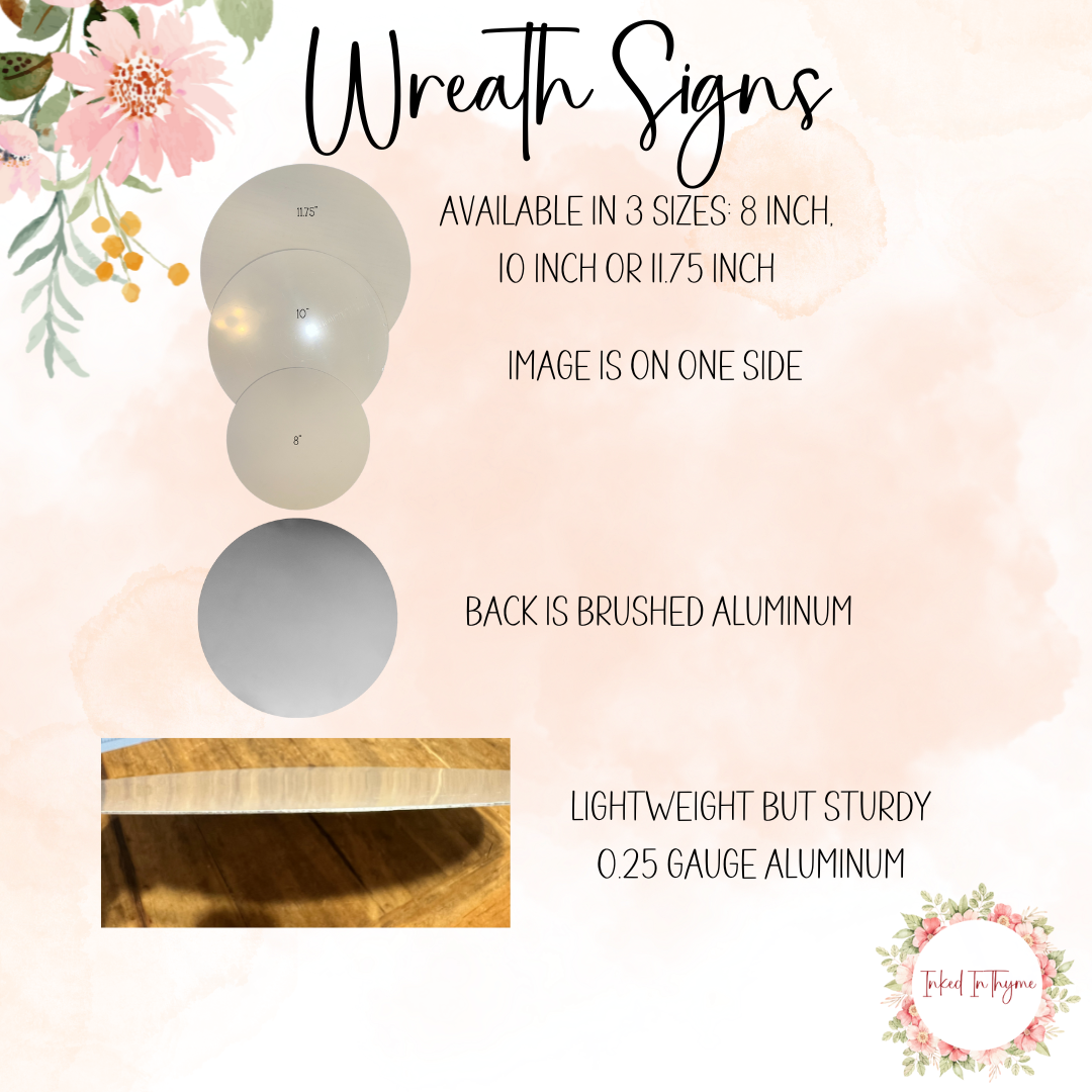 USA Home Sweet Home Wreath Sign, Round Metal Sign For Wreaths, Wreath Attachment, Americana Patriotic Wreath Center